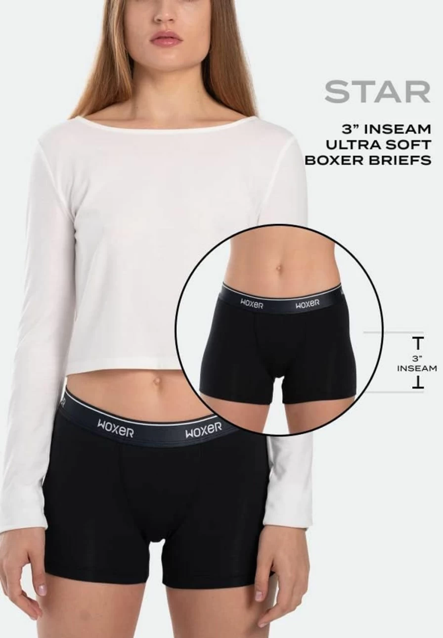 Woxer Women's 3" Boyshorts - Soft, Chafing-Free Boxer Briefs with No Roll Inseam