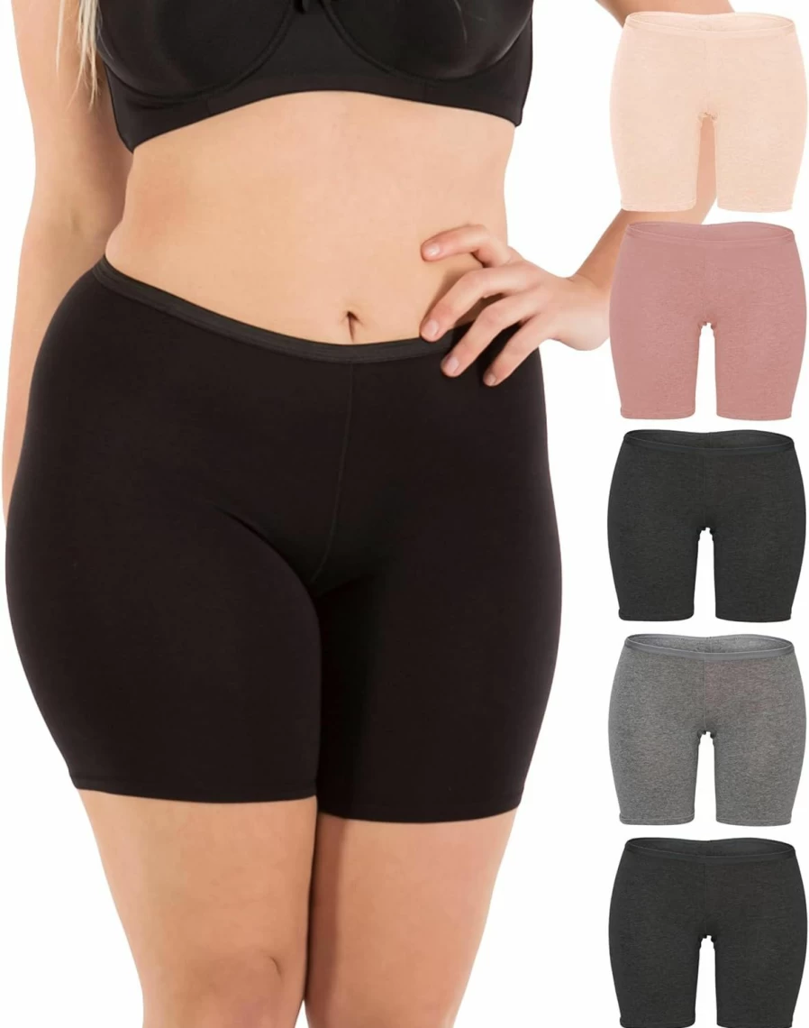 B2BODY Women's Cotton Stretch Boyshort Underwear 6.5" Inseam Regular & Plus Size Briefs