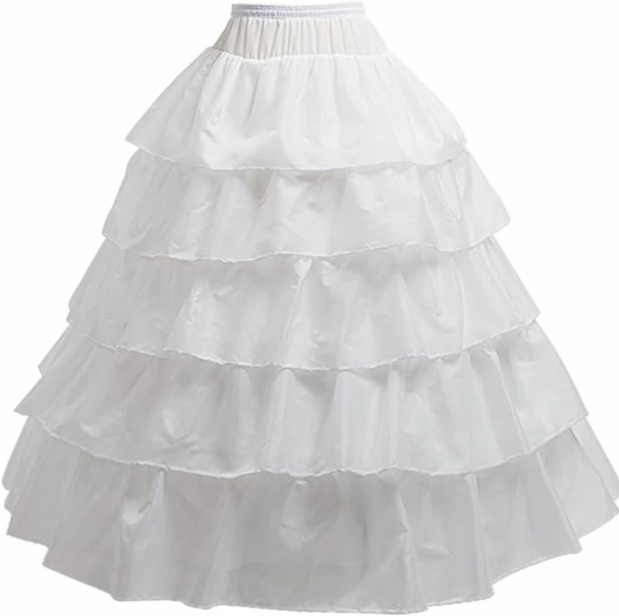 BIBOSS Women's Hoop Skirt - Ball Gown Petticoat Crinoline Underskirt for Wedding Dresses & Formal Events