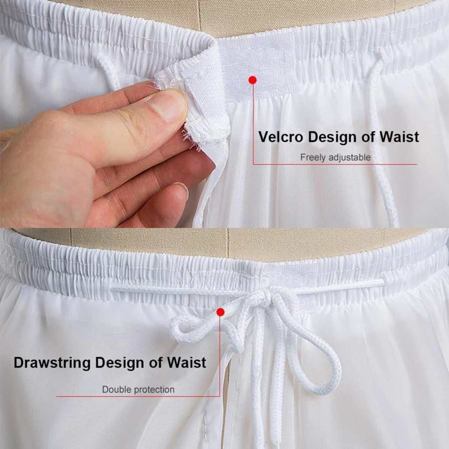 BIBOSS Women's Hoop Skirt - Ball Gown Petticoat Crinoline Underskirt for Wedding Dresses & Formal Events