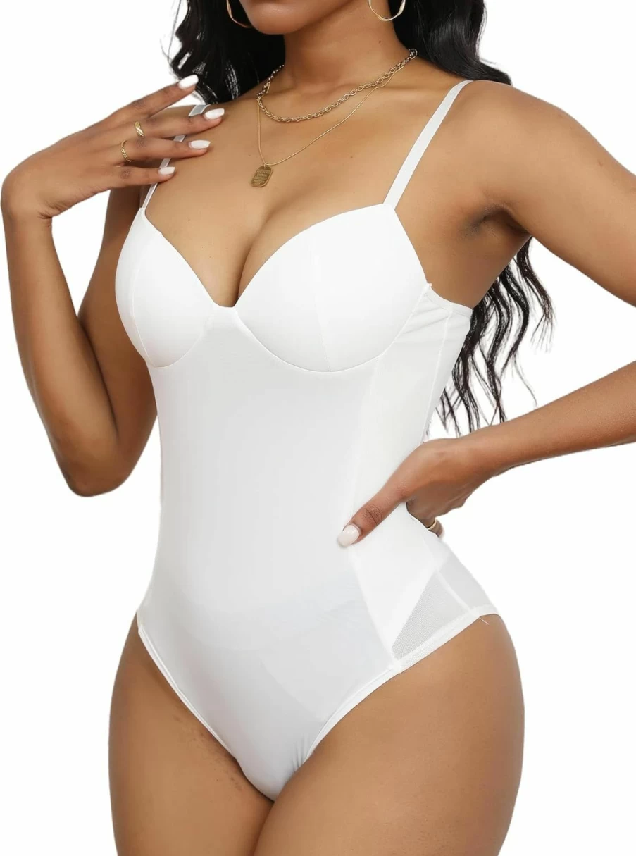 Hilinker Women's Sexy V-Neck Bodysuit - Sleeveless Spaghetti Strap Camisole Top for Women