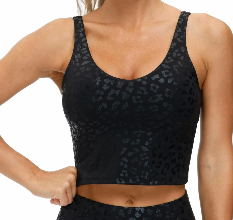 THE GYM PEOPLE Women's Camo Longline Sports Bra - Wirefree, Padded, Medium Support for Yoga, Gym, Running & Workouts