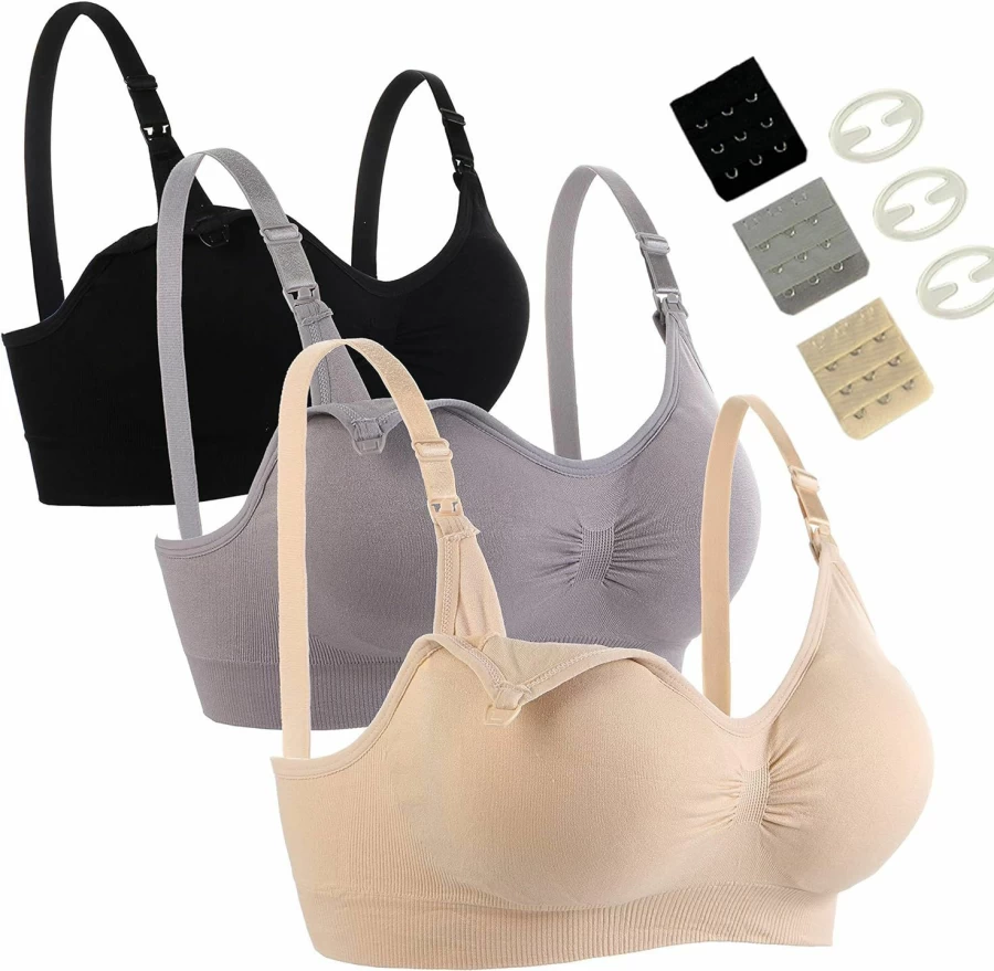 SOTP 3 Pack Seamless Nursing Bra for Women - Comfortable Maternity & Breastfeeding Bras