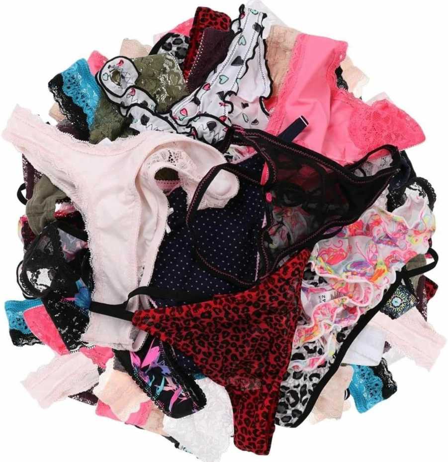 UWOCEKA Women's Lace G-String Thong Panties 20-Pack - Sexy T-Back Underwear Variety Set
