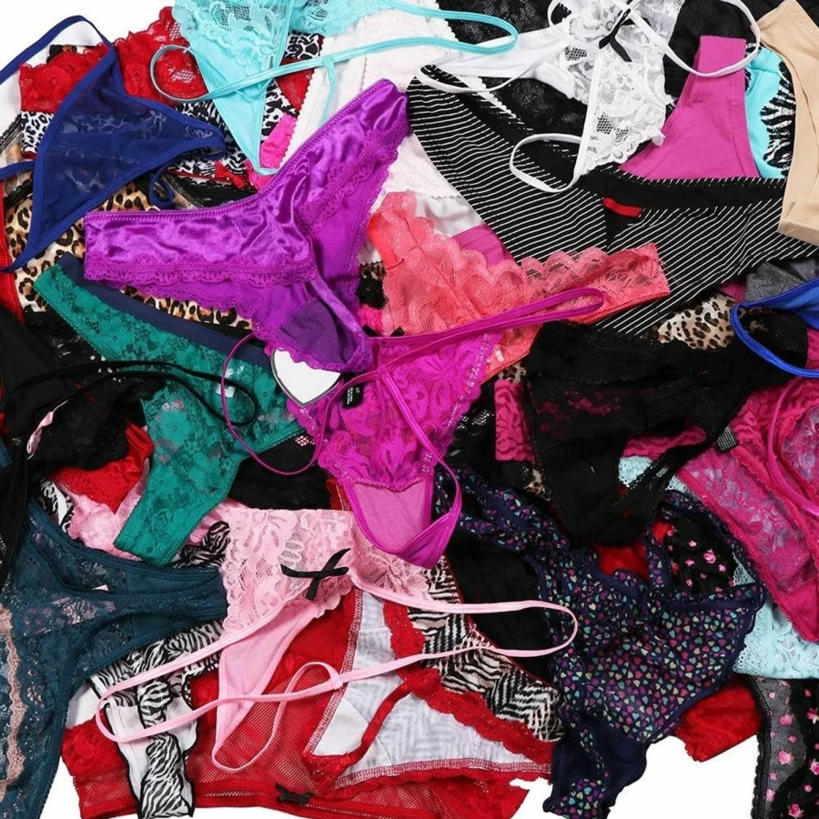 UWOCEKA Women's Lace G-String Thong Panties 20-Pack - Sexy T-Back Underwear Variety Set