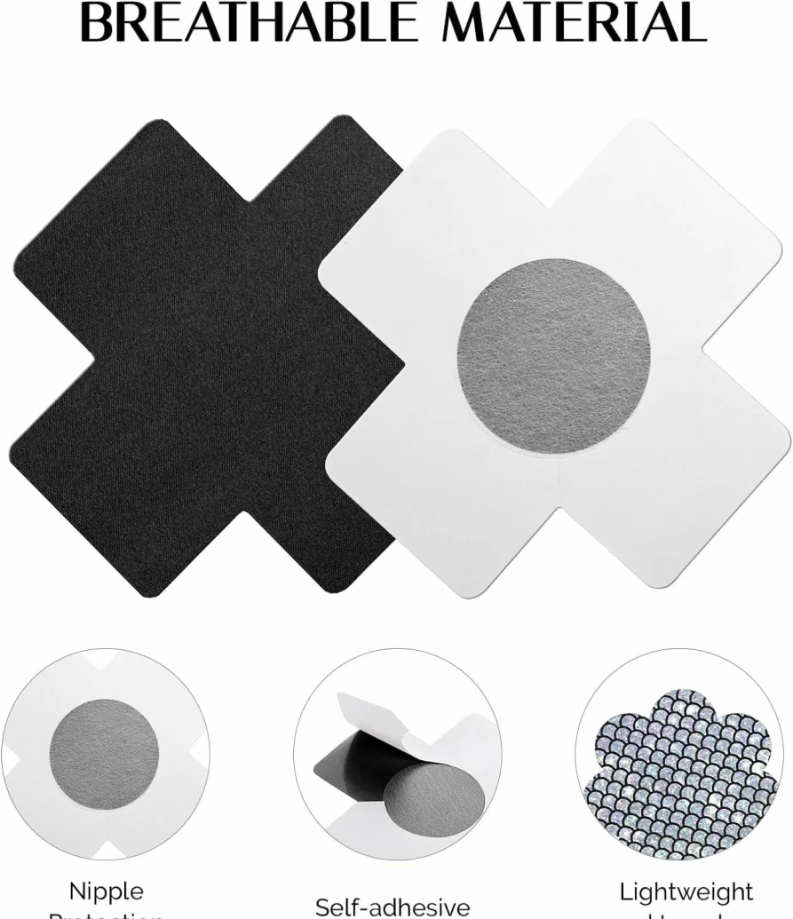 Tripetals Glitter Nipple Pasties for Women - Reusable Sticky Breast Covers for Rave, Wedding, and Lingerie (25-50 Pairs Pack)