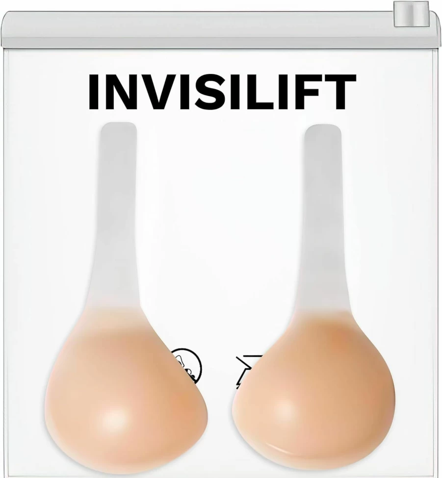 INVISILIFT Adhesive Silicone Bra - Seamless Push-Up, Invisible Support, Easy to Apply, Official Store