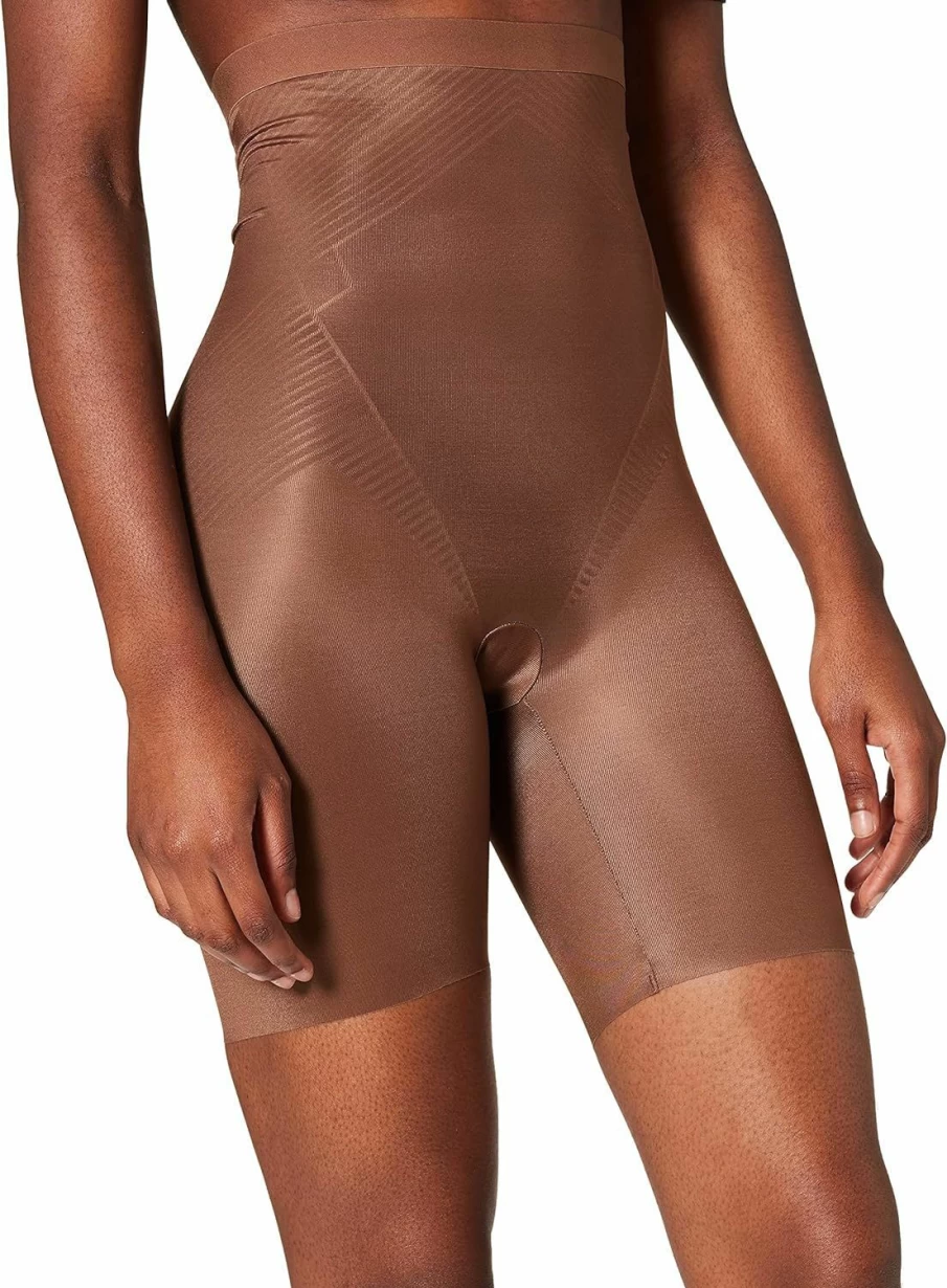 SPANX Thinstincts 2.0 High-Waisted Shaping Shorts for Women – Tummy Control Thigh Slimmer Mid-Thigh Shaper
