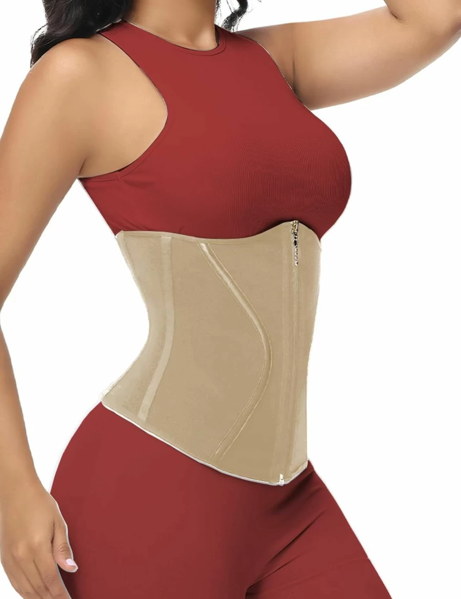 SHAPSHE Women's Underbust Waist Trainer Corset - Adjustable Zipper & Hook Body Shaper for Tummy Control & Waist Slimming