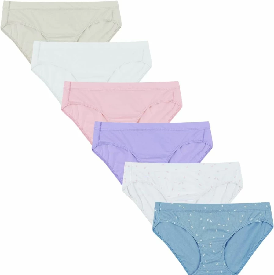 Hanes Women's Organic Cotton Hipster Panties 6-Pack - Soft Breathable Underwear