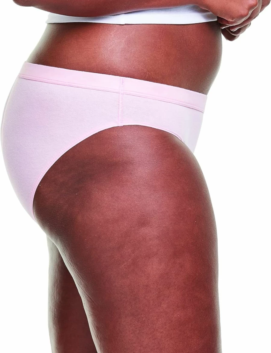 Hanes Women's Organic Cotton Hipster Panties 6-Pack - Soft Breathable Underwear