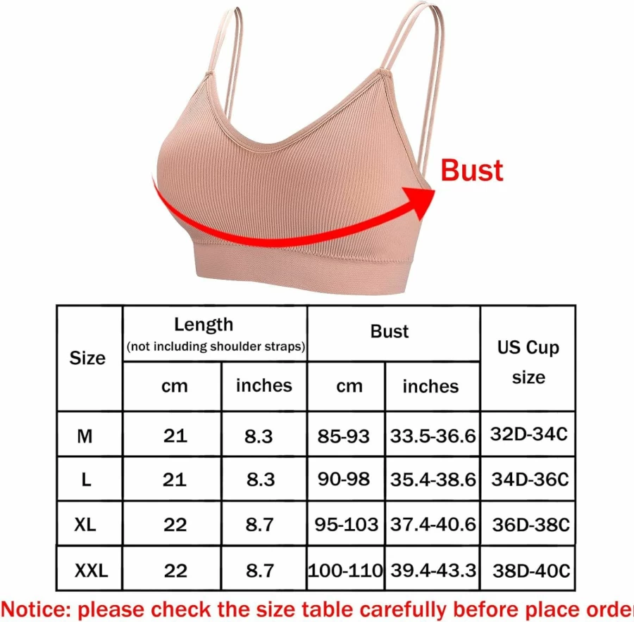BQTQ 5-Pack Women's Seamless V-Neck Padded Bralette Camisole Tube Tops