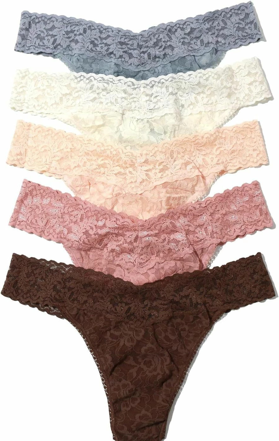 Hanky Panky Original Rise Thong 5-Pack Printed Gift Box - Soft Lace Underwear for Women