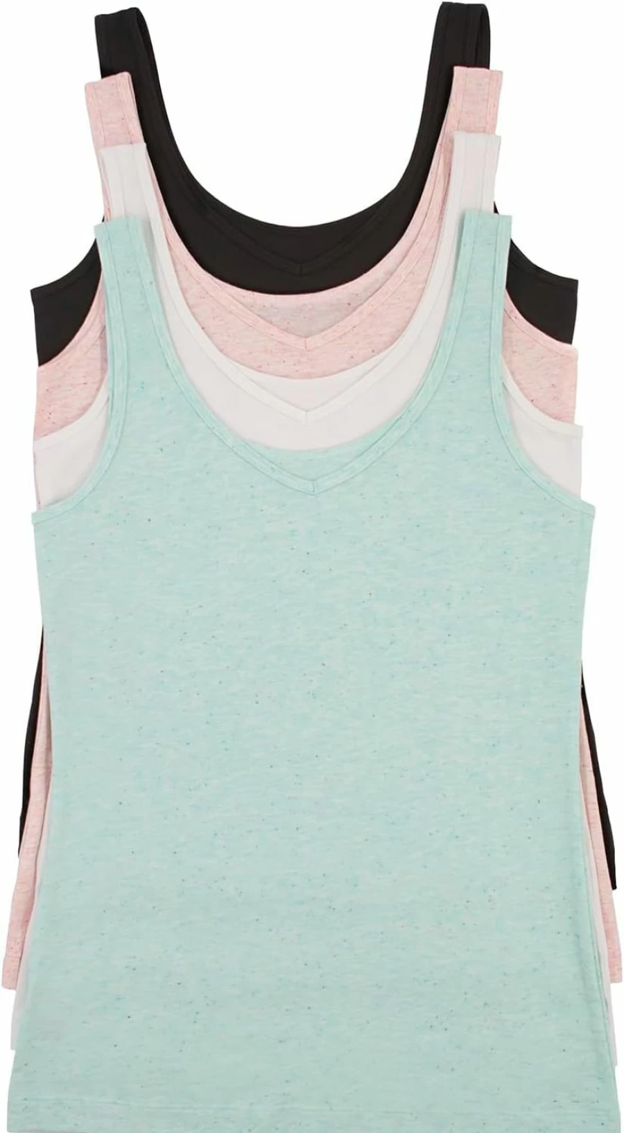 Felina Women's Reversible Cotton Tank Top 4-Pack - Soft Camisoles for Layering & Comfort