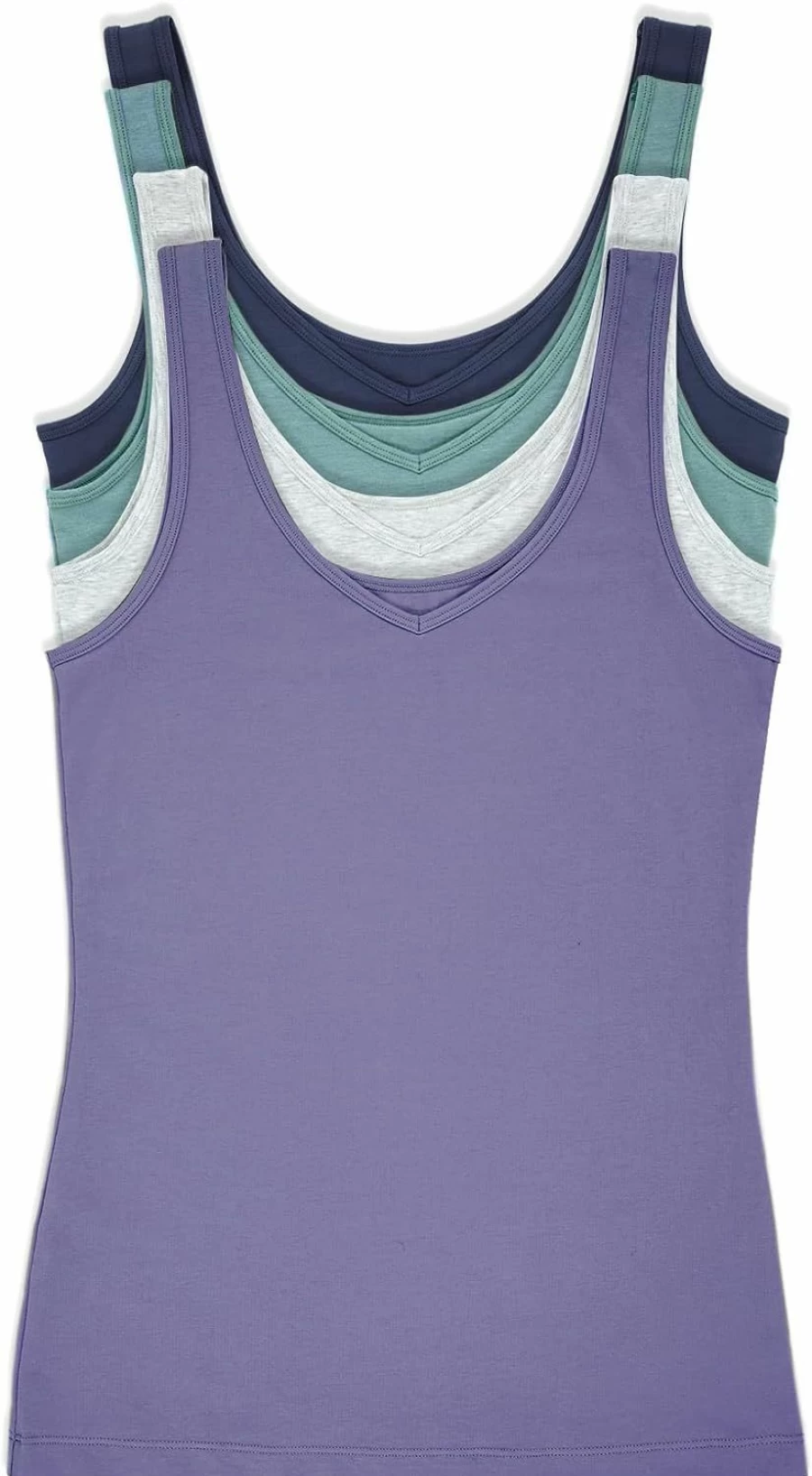 Felina Women's Reversible Cotton Tank Top 4-Pack - Soft Camisoles for Layering & Comfort