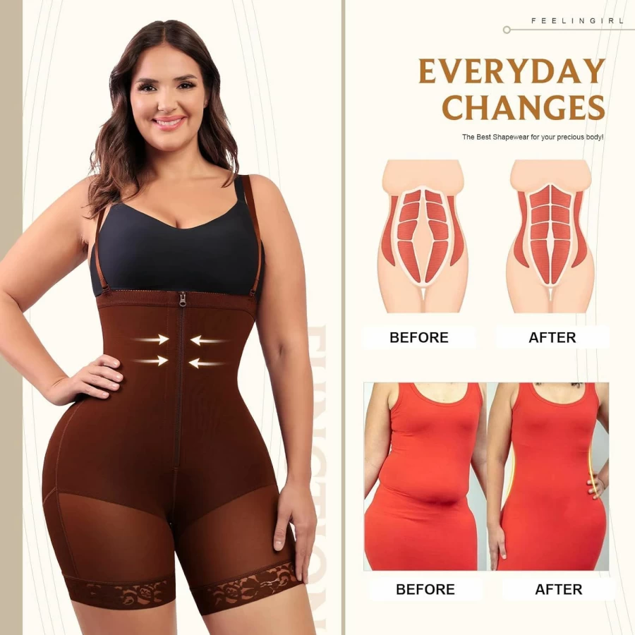 FeelinGirl Seamless Fajas Colombianas for Women - Plus Size Tummy Control, Butt Lifting Shapewear with Triple Firm Support