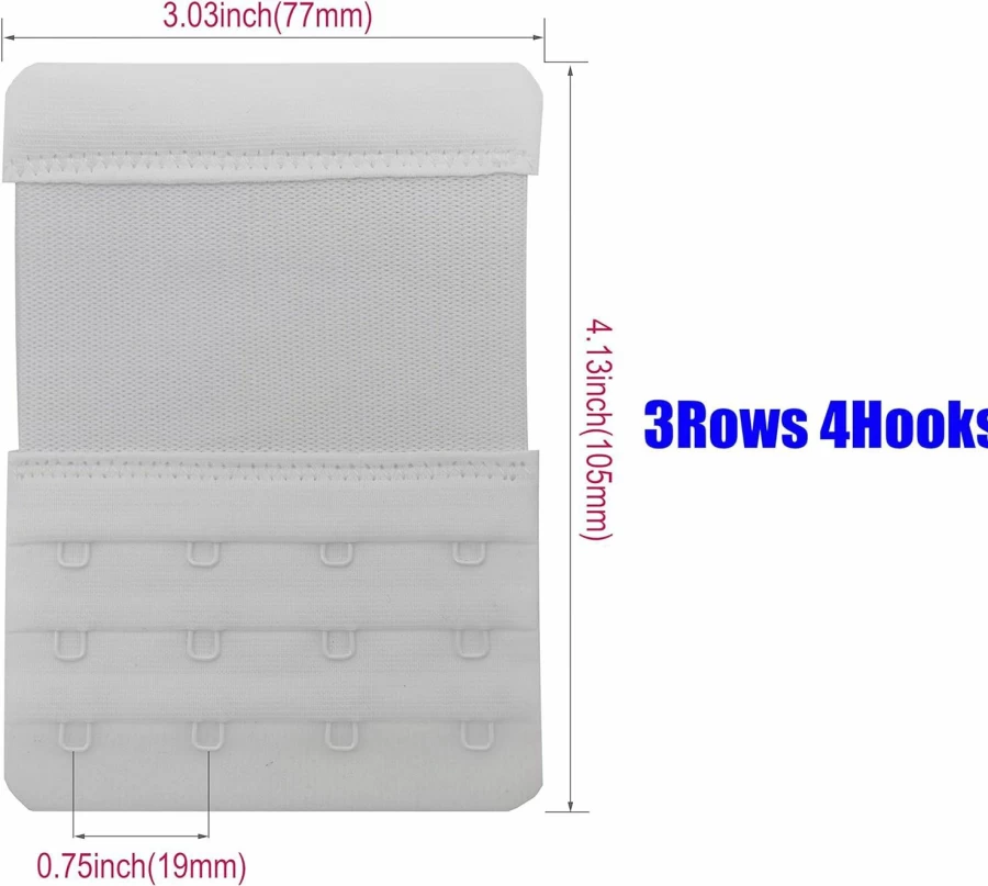Tamlien Bra Strap Extender - 4 Hook Stretchy, Soft & Comfortable Bra Extender for Women