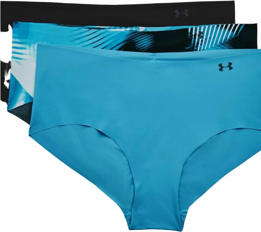Under Armour Women's Pure Stretch Hipster Underwear 3-Pack - Comfortable & Breathable Cotton Blend Panties