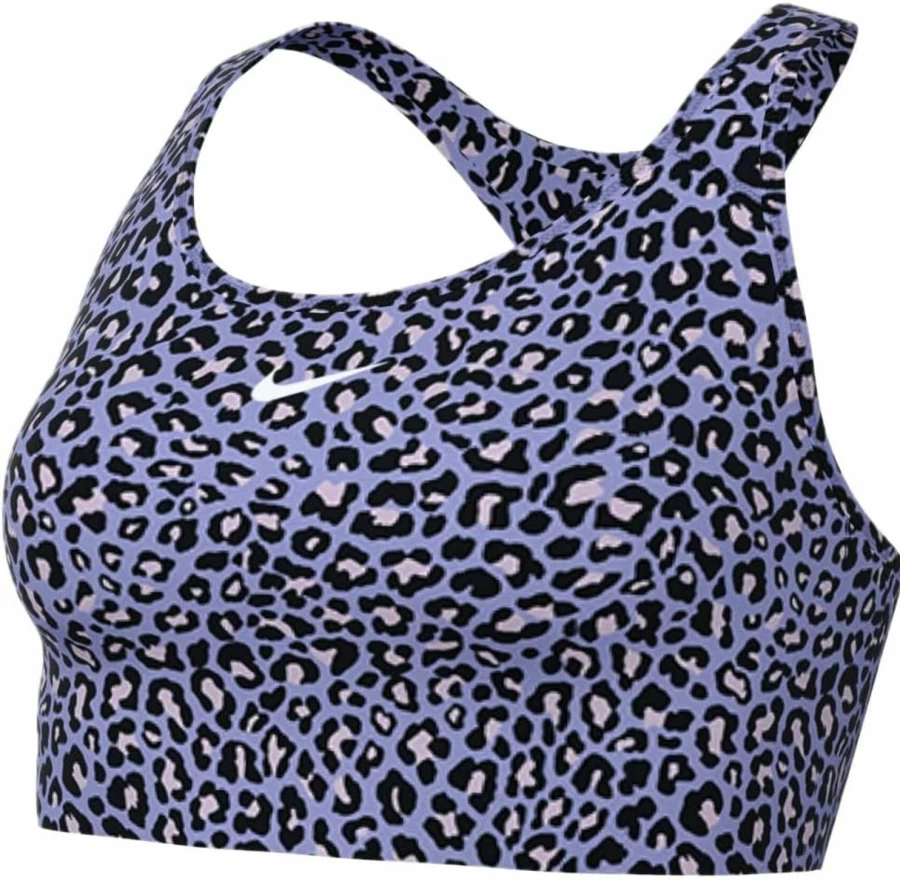 Nike Women's Swoosh Logo Support Sports Bra - Lightweight Comfort Workout Top
