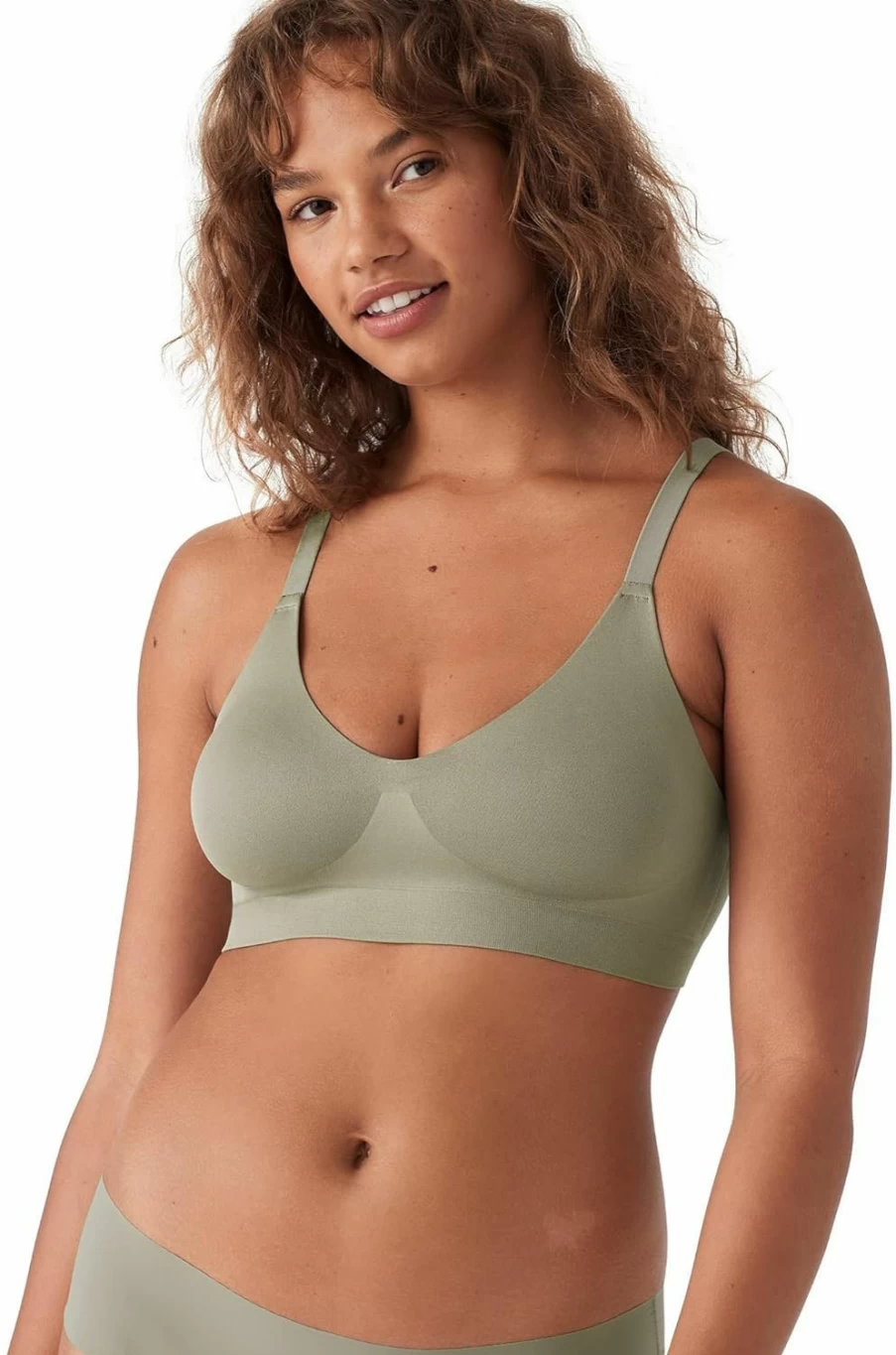 True & Co Women's Adjustable Strap Soft Form Bra - Comfortable V Neck Wireless Bra