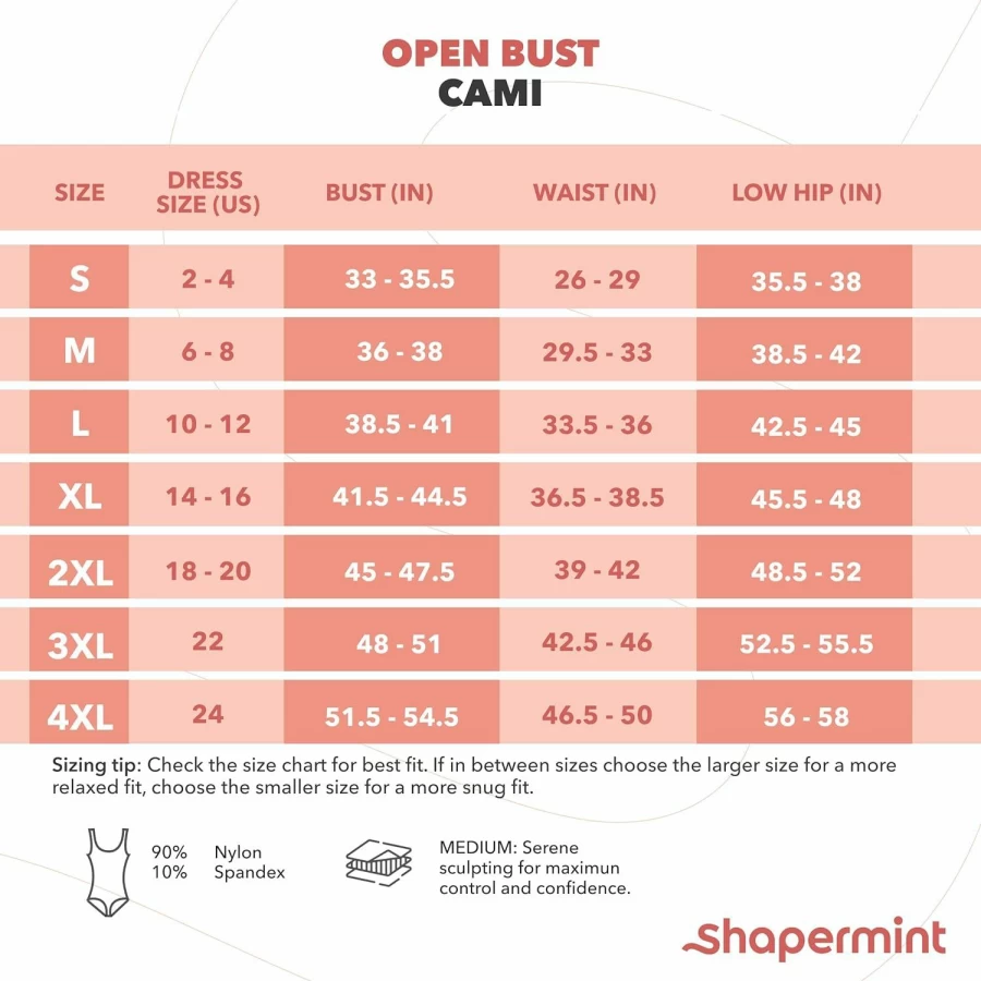 SHAPERMINT Seamless Shapewear Cami with Open Bust Design for Tummy, Side & Back Compression