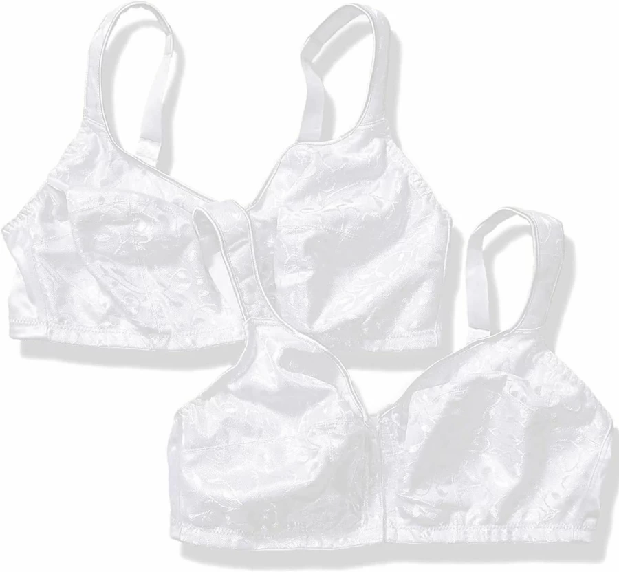 JUST MY SIZE Women's Front Close Wirefree Bra MJ1107 - Comfortable Easy-On Wireless Bra for Women