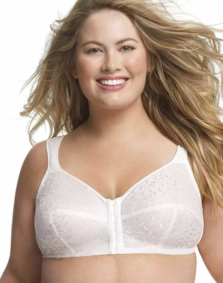 JUST MY SIZE Women's Front Close Wirefree Bra MJ1107 - Comfortable Easy-On Wireless Bra for Women