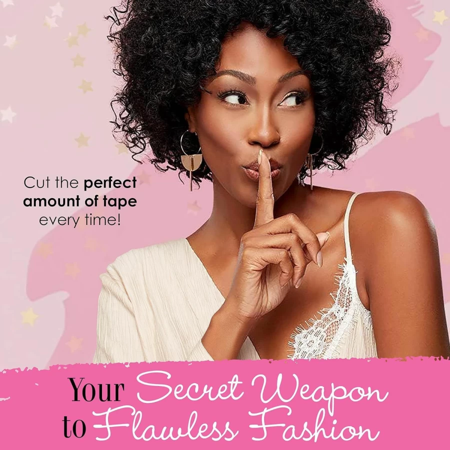 Hollywood Fashion Secrets Double-Sided Fashion Tape Roll with Dispenser for Wardrobe Fixes