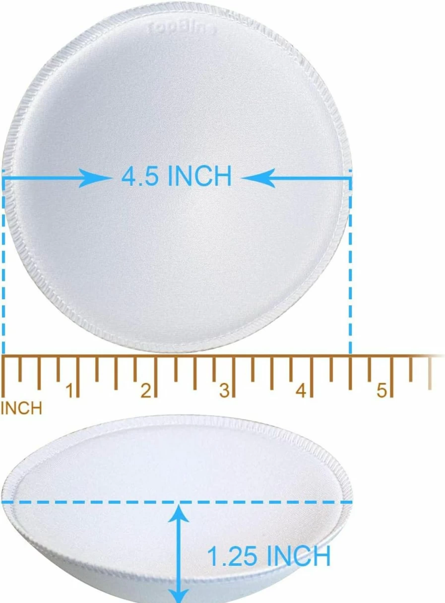 TopBine 3 Pairs Removable Soft Bra Inserts Pads for Sports Bras, Mastectomy, Bikini & Swimsuit - Round Comfortable Cups