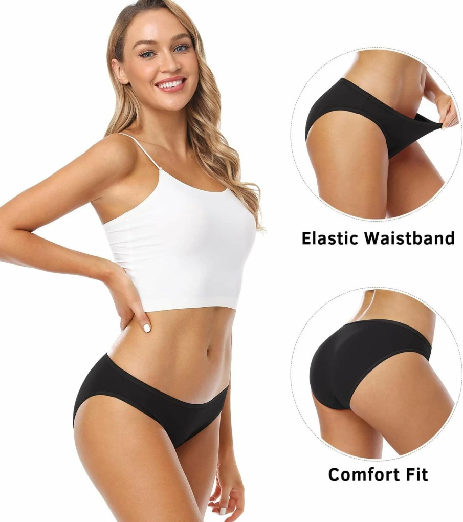 Wealurre Women's Cotton Hipster Panties - Breathable Stretch Bikini Underwear Multipack for Everyday Comfort