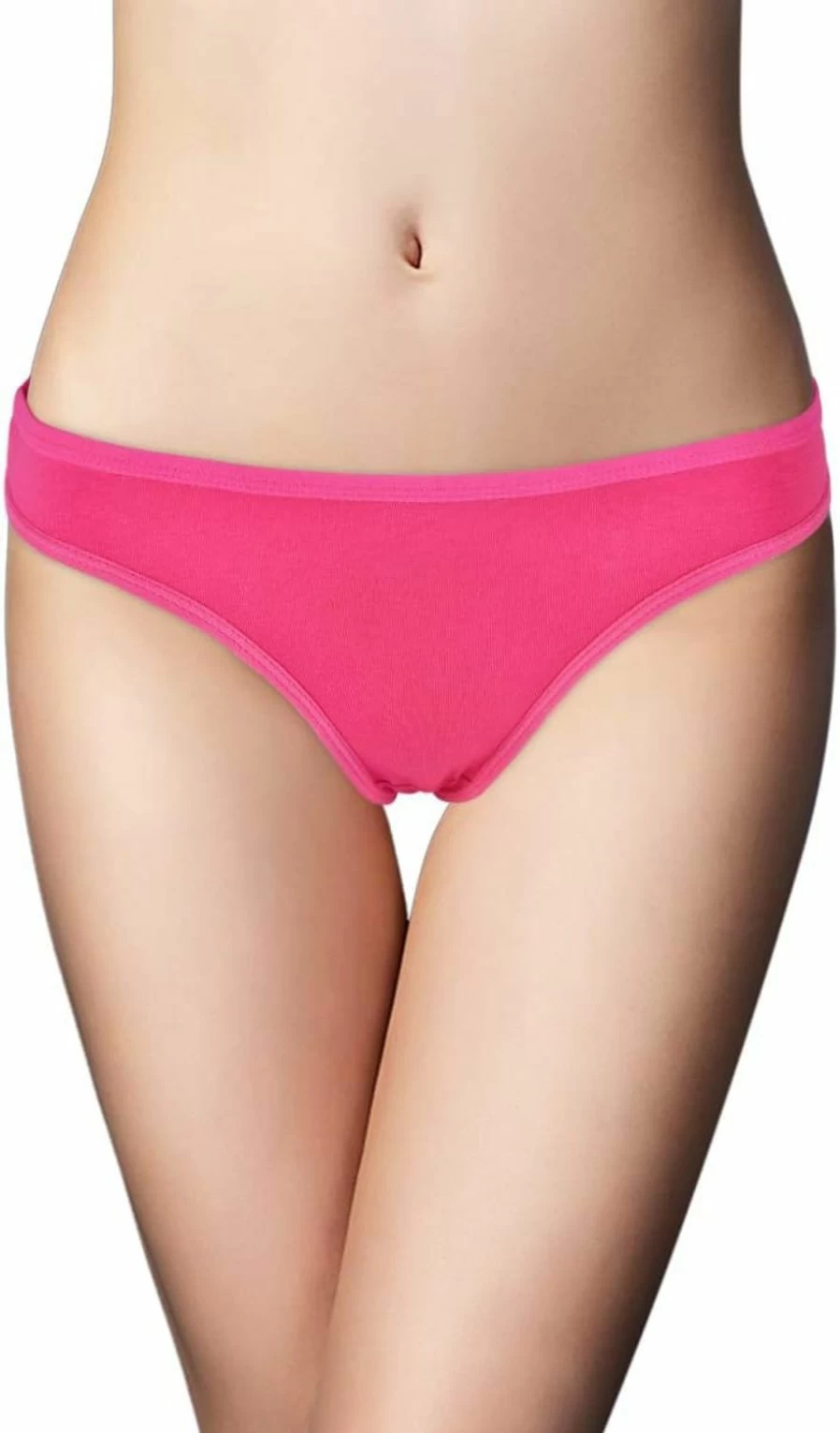 Sunm Boutique Women's 6 Pack Cotton Bikini Thongs - Soft Breathable Underwear Multipack