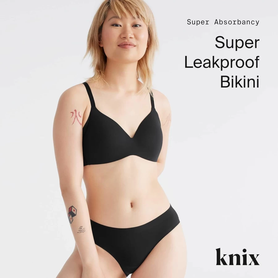 KNIX Super Leakproof Period Bikini Underwear for Women - High Absorbency & Comfort