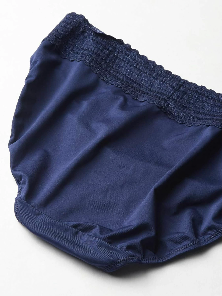 Warner's Women's 3-Pack Hi-Cut Microfiber Underwear with Lace Trim Comfort Waistband 5109W
