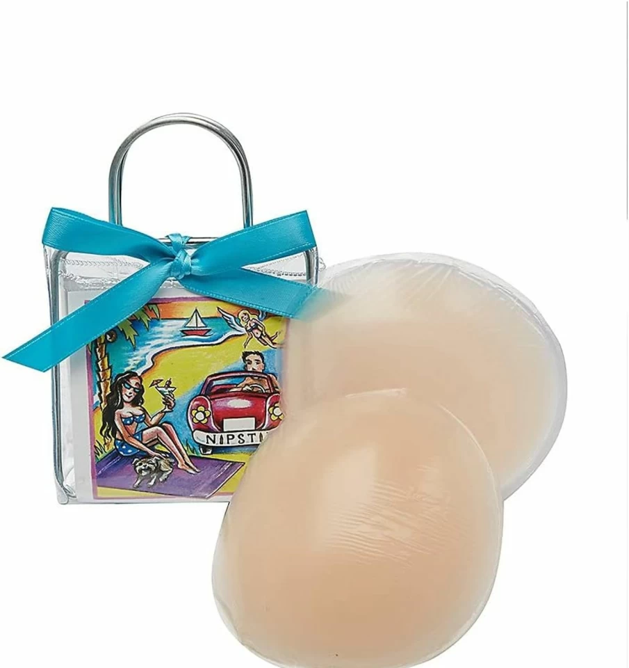Dimrs Women's Adhesive Silicone Nipple Covers - Reusable, Invisible Nude & Beige Pasties for All-Day Comfort