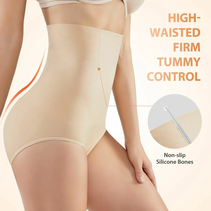 SIMIYA High Waisted Body Shaper for Women - Tummy Control Slimming Panties with Firm Waist Support