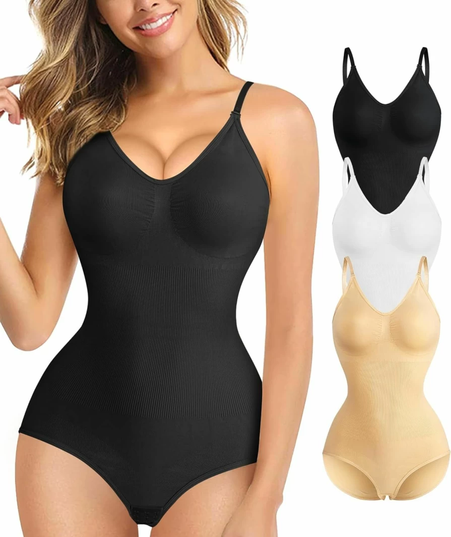 Nebility Women's Seamless Tummy Control Shapewear Bodysuit - Waist Trainer for Slimming & Body Shaping