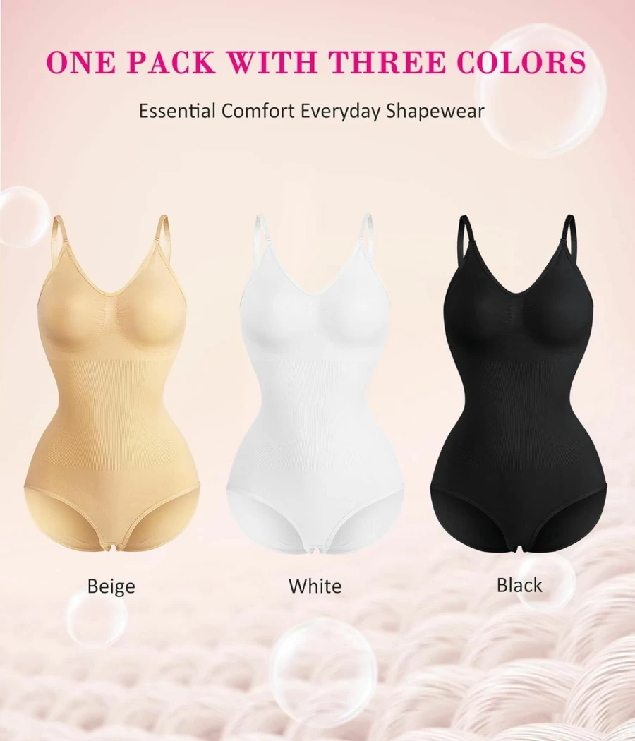 Nebility Women's Seamless Tummy Control Shapewear Bodysuit - Waist Trainer for Slimming & Body Shaping