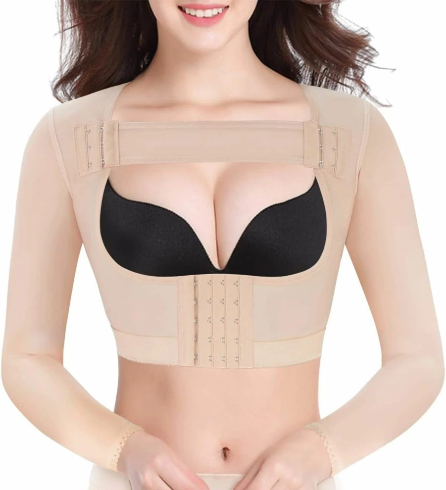 BRABIC Women's Post-Surgical Compression Sleeves - Arm Shaper & Posture Corrector Slimming Shapewear Tops