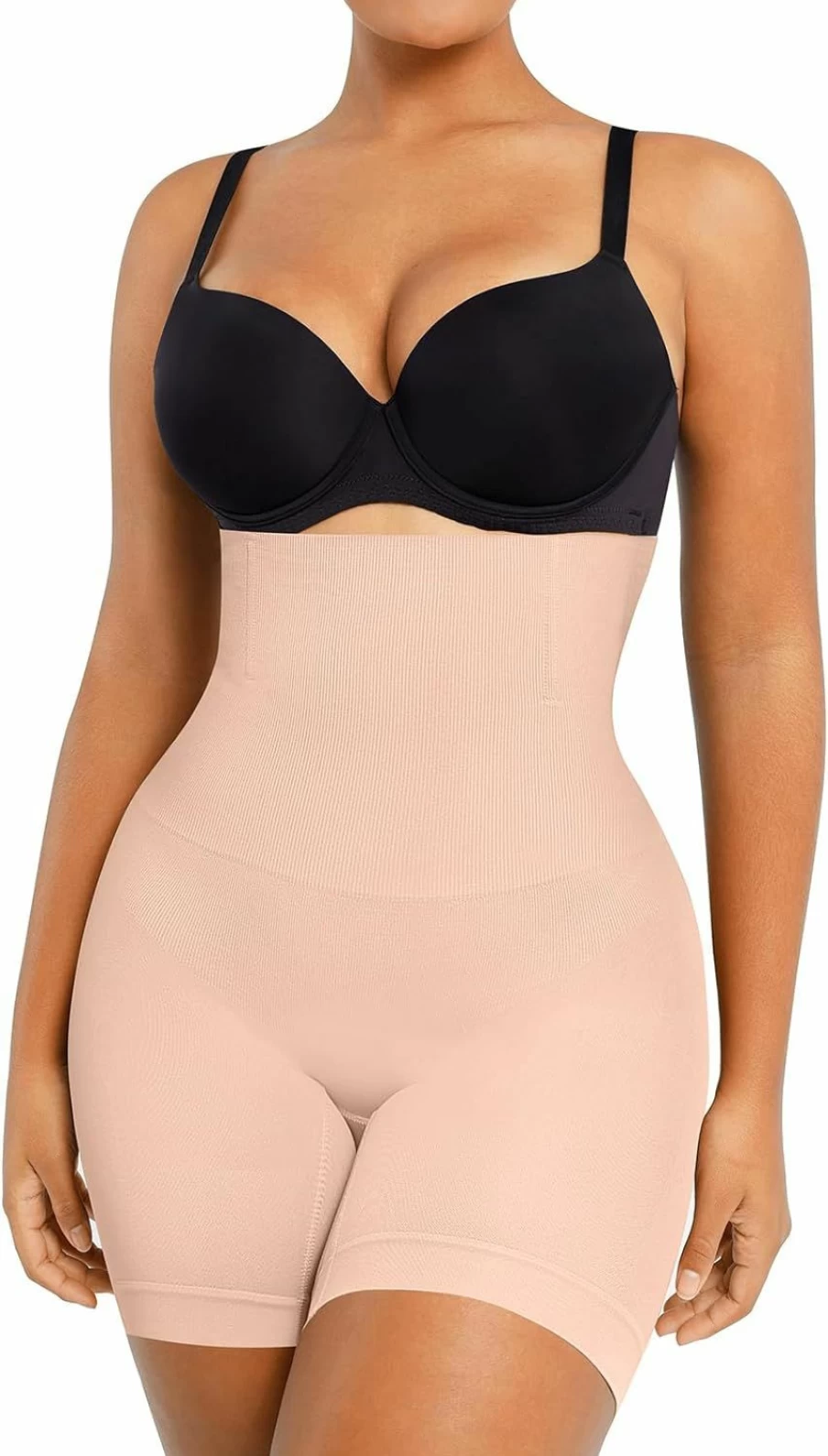 SHAPELLX High Waisted Tummy Control Shapewear Thong - Seamless Waist Slimming Girdle for Women