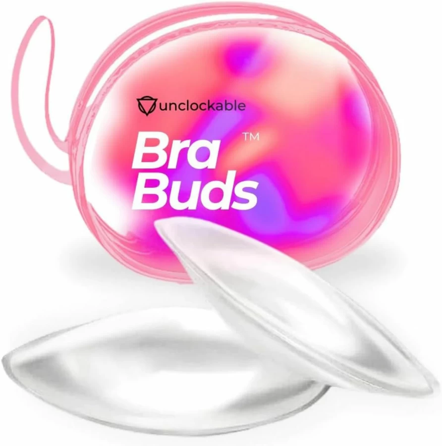 Unclockable Bra Buds - Implant-Grade Silicone Push-Up Inserts for Transgender, Non-Binary, Drag Queens & Crossdressing - Clear Gel Enhancers