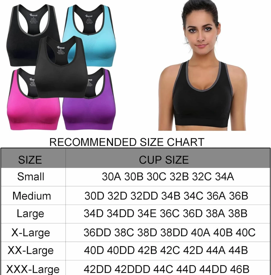 BAOMOSI Women's High Impact Sports Bra - Seamless Racerback Workout Bra for Yoga, Gym & Fitness