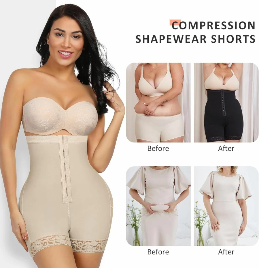FeelinGirl Colombian Shapewear Shorts for Women - Butt Lifting, Tummy Control Fajas Moldeadoras