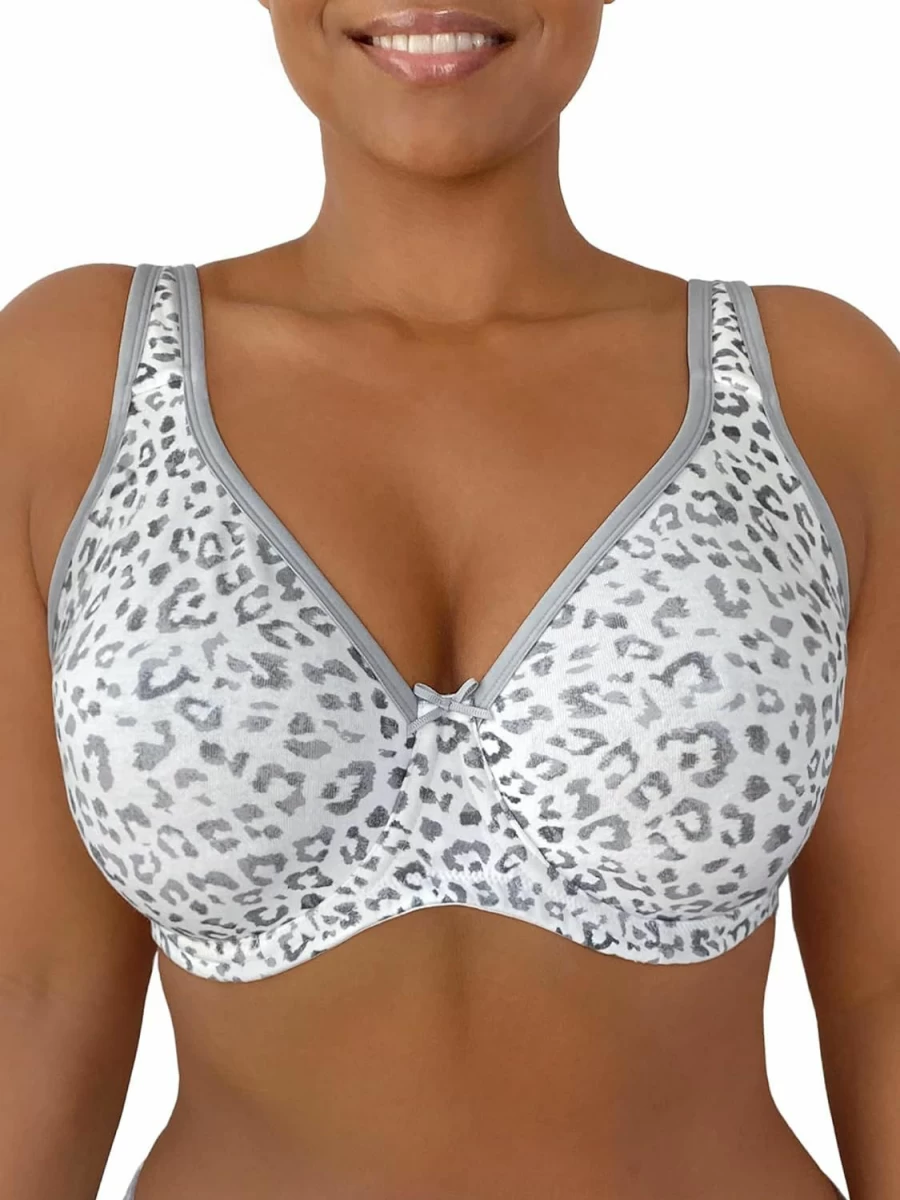 Fruit of the Loom Women's Plus Size Cotton Unlined Underwire Bra - Comfortable No-Pinch Straps, Smoothing Side & Back Support