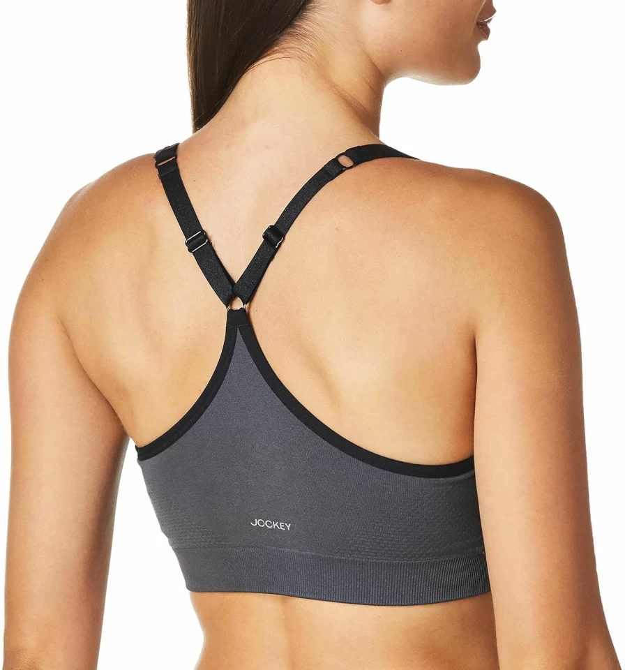 Jockey Women's Seamless Sports Bra - Mid Impact Support with Molded Cups for Comfort & Fit