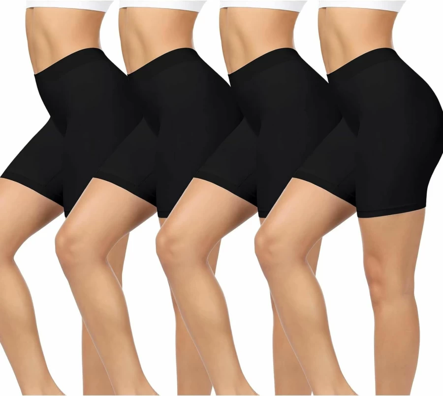 BESTENA Women's Seamless Slip Shorts 4-Pack - Anti-Chafing Boyshorts Underwear for Dresses