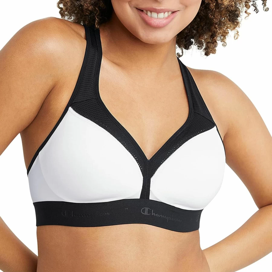 Champion Women's Curvy Sports Bra - Moderate Support, Low Cut Workout Bra for Active Women