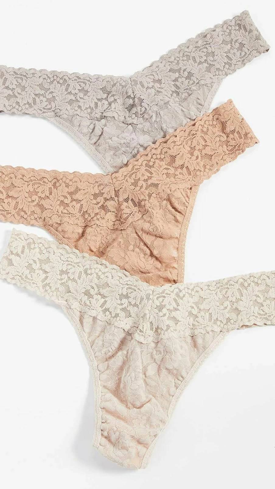 Hanky Panky Original Rise Signature Lace Thong 3-Pack for Women Sizes 4-14 Comfortable Stretch Lingerie