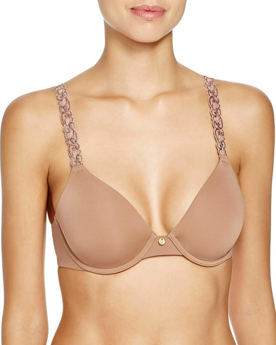 Natori Women's Pure Luxe Contour Bra - Custom Coverage Underwire for Comfort and Support