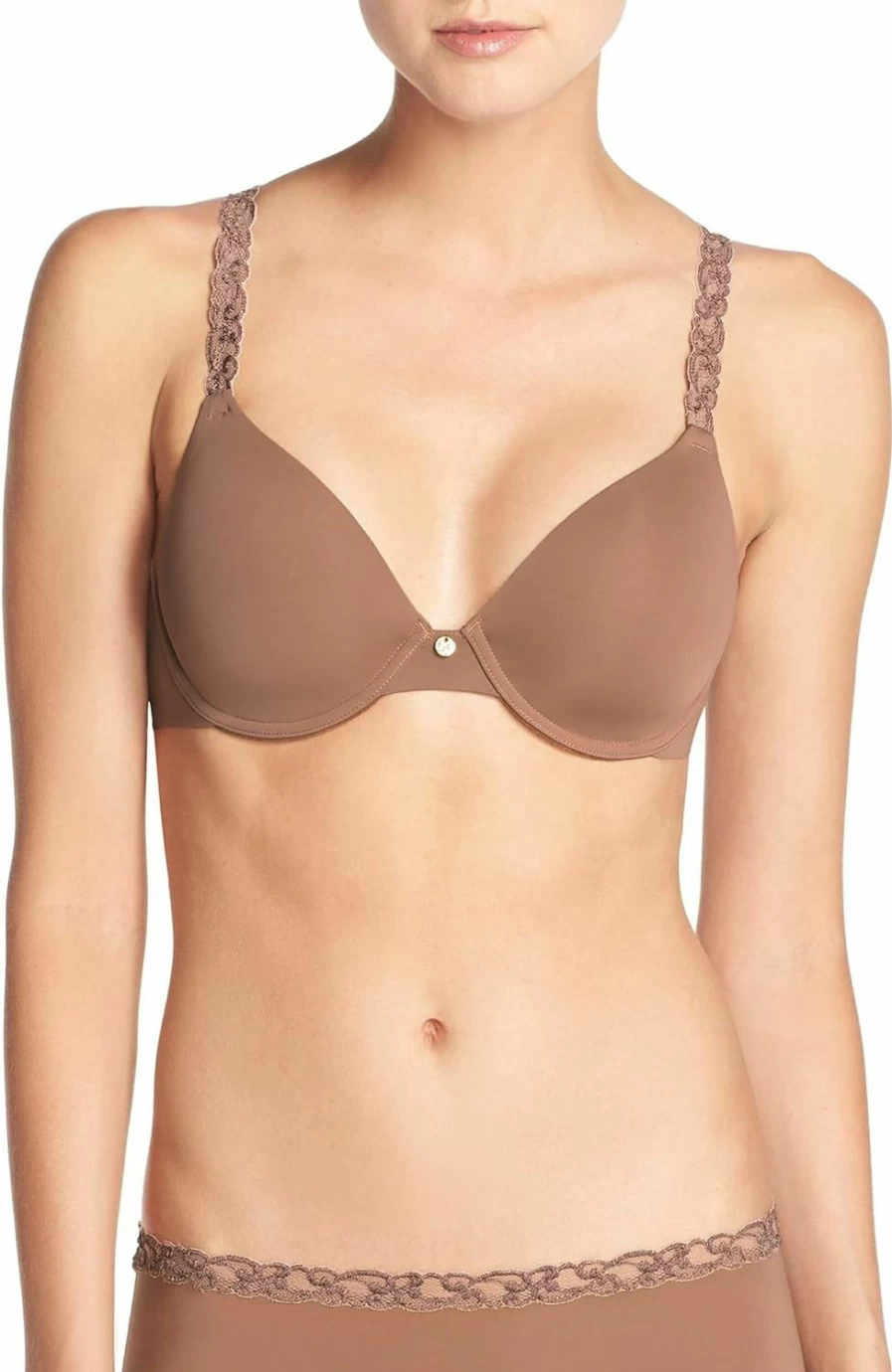 Natori Women's Pure Luxe Contour Bra - Custom Coverage Underwire for Comfort and Support