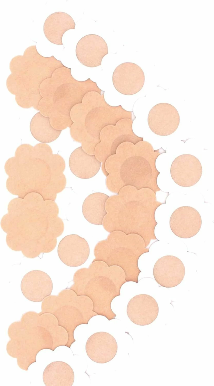50 Pieces INVISIBLE Disposable Nipple Covers for Women, Self-Adhesive No Show Pasties, Beige Breast Petals, Reusable & Hypoallergenic